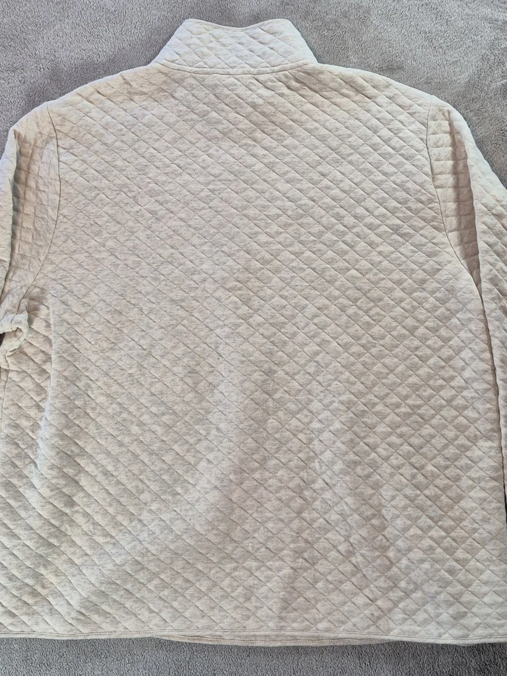 Banana Republic Quilted Half-Zip Waffle Pullover White Mens Sz XL